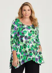 [TS] Taking Shape Bamboo & Foil Crush Top Size 20 in Green Print - Plus Size Women's Tops & T Shirts Green Print