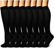 8 Pairs Compression Socks for Women & Men15-20 mmHg Support Socks for Athletic Running Hiking Circulation