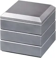 J-Kitchens Excursion Lunch Box, Made in Japan, 3-Tier, 6.5 Size, Diamond, High Shige, Silver Transparent