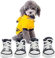 4 Pieces Pet Dog Puppy Canvas Sport Shoes, Boots, Outdoor Nonslip Causal Dog Shoes (Blue, #3)