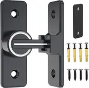 Barn Door Lock Hardware, 90 Degree Heavy Duty Gate Latches Flip Latch Safety Door Bolt Latch Lock, Barn Sliding Door Latch Lock Suitable for Garden, Bathroom, Outdoor, Garage, Window