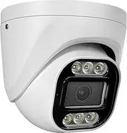 MWRCTV 4K Security Audio Dome Camera 8MP (2160P) Smart Dual Light PoE Turret AI Human Detection 2.8mm 106° Wide Angle Lens Color Night Vision Built-in Mic IP67 Waterproof Compatible with NVR