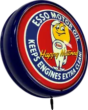 ESSO Motor Oil LED Bar Lighting Wall Sign Light Button Blue