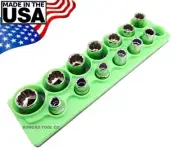Mechanics Time Saver 1/2 Drive Magnetic Metric Shallow Socket Holder Organizer