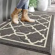 Outdoor Doormat Entrance Door Mats Indoor Doormats, Washable Front Door Mat Non Slip Water Absorbent Entryway Rug Doormat Indoor Mats Floor Mat for Home Garage Kitchen Laundry, Gray 60X90cm Large…