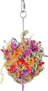 Avian Care Boredom Breaker Bird Toy Super Shred Ball 13cm - Hanging Foraging Toy, Satisfy Shredding Instincts with Colorful Paper and Natural Materials