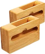 ibasenice 2pcs Bamboo Phone Amplifier Sound Holder for Desktop Use Phone Holder Enhances Audio Experience Handsfree Lazy Design for Videos