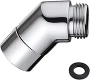 Hand Shower Adapter 135 Degrees, 1/2 Inch Shower Arm Angle Connector, Shower Hose Adapter with Washers for Hand Shower, Movable Shower Arm Connection