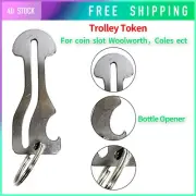 2/6PCS Trolley Token Coles Woolies Shopping Master Cart Stainless Aldi Supermark