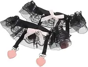 [FRCOLOR] 1 Pair Lace Heart Thigh Garters for Women with Bow Adorable Bride Accessories Soft Cute Fashion Garters for Weddings Vibrant Color Comfortable Leg Rings for Young Women