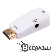 在飛比找Yahoo奇摩購物中心優惠-Bravo-u HDMI(公) to VGA(母) 鍍金轉接