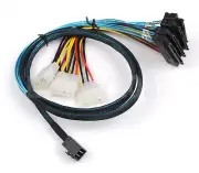 SFF-8643 Internal Mini SAS HD to 4x 29pin SFF-8482 Connectors Power 6GB/S Cable