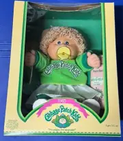 1985 Cabbage Patch Kids Girl Pat Andie Blonde Hair Blue Eyes Dimples Pacifier