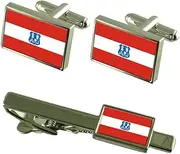 [Select Gifts] Asunción City Flag Nicaragua Cufflinks Tie Clip Box Gift Set