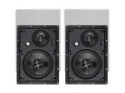 Monoprice 3-Way Carbon Fiber In-Wall Speakers - 6.5in (Pair) W/ Magnetic Grille