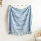 Renee Taylor Cambridge 130x170cm Cotton Slub Tufted Throw Sofa/Bed Blanket Aqua