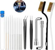3D Printer Nozzle Cleaning Kit - 0.15mm 0.25mm 0.35mm 0.4mm 0.5mm Needles, Brushes, Socket Wrench and Tweezers Toolkit - Stainless Steel Nozzle Cleaning Tool Kit - Set of 17 3D Printing Accessories