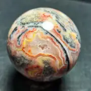 TOP 412.9G 65mm Natural Polished Crazy Banded Agate Crystal Sphere Ball YT870