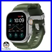 NOMAD Rocky Point Band for Apple Watch 46/49mm, Natural Titanium, Forest Green