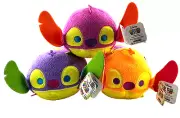 Disney Tsum Tsum Neon Stitch Collectible Plush Pink, Orange & Purple - 3 Count