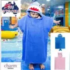 100% cotton kids bath beach hoodie poncho towel 70cm
