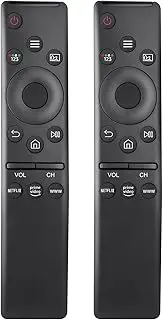 (Pack of 2) Universal Remote Control for All Samsung TV LED QLED UHD SUHD HDR LCD Frame Curved Solar HDTV 4K 8K 3D Smart TVs, Replacement Remote with Buttons for Netflix, Prime Video, WWW