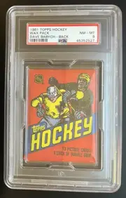 1981-82 TOPPS Hockey WAX PACK *PSA 8 NM-MT* Dave Babych RC on Back