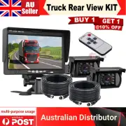 7" HD LCD Monitor 12V/24V IR CCD 4PIN Car Reversing Two Camera For Truck Caravan