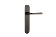 Iver Annecy Door Lever Handle on Oval Backplate Signature Brass