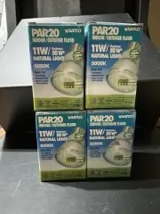 Satco Indoor/Outdoor Flood 11W 5000k Natural Light - 4 Bulbs Par 20