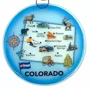 Colorado State Map Christmas Tree Ornament - Art Glass Light Catcher Gift