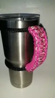 Paracord Handle for a 40oz, 30oz or 20oz, RTIC,Ozark Pink Camo & Pink