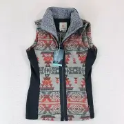 NEW Royal Robbins Vest Womens Extra Small Grey Inca Jacquard Southwestern Zip Up