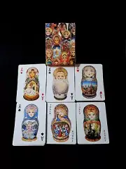 Vintage Playing Cards Matroshka Nesting Dolls Plastic Coated