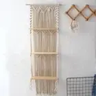 Macrame Wall Hanging Shelf, Handmade Boho Macrame Shelf with 3 Shelves for