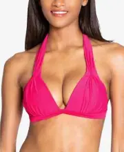 Rachel Roy Women's Freesia Solid Halter Neck Bikini Swim Top Size Medium