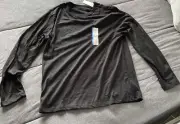 Wonder Nation Boys Black Fade Resistant Long Sleeve Kid Tough Tee Size XXL (18)