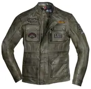 HolyFreedom Quattro Evolution Motorcycle Leather Jacket, green, Size M for Men