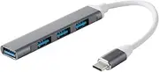 USB C Hub 4-Port Type C Hub Adapter, Aluminum USB C Adapter with USB 3.0 Ports, Multi USB Hub Splitter, Power Deliver(PD) for MacBook Air/Pro 2017/2018, XPS and More USB C Devices