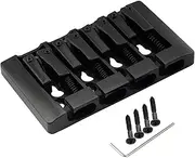 Musiclily Pro 19mm Pre-Radiused Hard Zinc 4-String Bass Bridge, Black