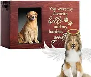 Dog Urn,Wooden Cat Urn Photo Display | Dog Cremation Box for Ashes, Pet Memorial Box for Cats Dogs Medium Large Breeds