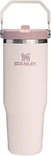 Stanley IceFlow Flip Straw Tumbler with Handle 30 oz | Twist On Lid and Flip Up Straw | Leak Resistant Water Bottle | Insulated Stainless Steel | BPA-Free | Rose Quartz
