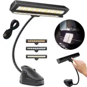 Rechargeable Music Stand Light 19 LEDs Clip On Reading Light Bed Table Desk Lamp