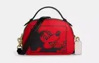 NWT COACH C6977 X Keith Haring Disney Mickey Mouse Serena Satchel Handbag Red