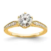 1.00ct. CZ Solid Real 14k Polish 1ct Round Engagement Dia Ring