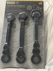 KLEIN TOOLS 69408G 8 Piece Ratcheting Box Wrench Set NEW- Sealed