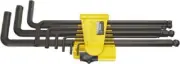 Wera HEX KEY SET 022171 9Pcs Imperial, Long Arm, Ball End, BlackLaser Finish