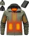 Graphene Heated, Soft Shell Jacket, For Men, w/ 12V 18400Mah, Large Capacity