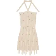 [Alanui] Alanui Cape Jasmine Mini Dress XS NEUTRALS