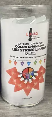 Lava Lamp Battery Operated Color Changing LED String Lights 12 Count